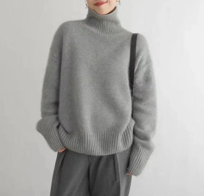 Jersey Mujer de Cachemir Cuello Alto Corte Atemporal