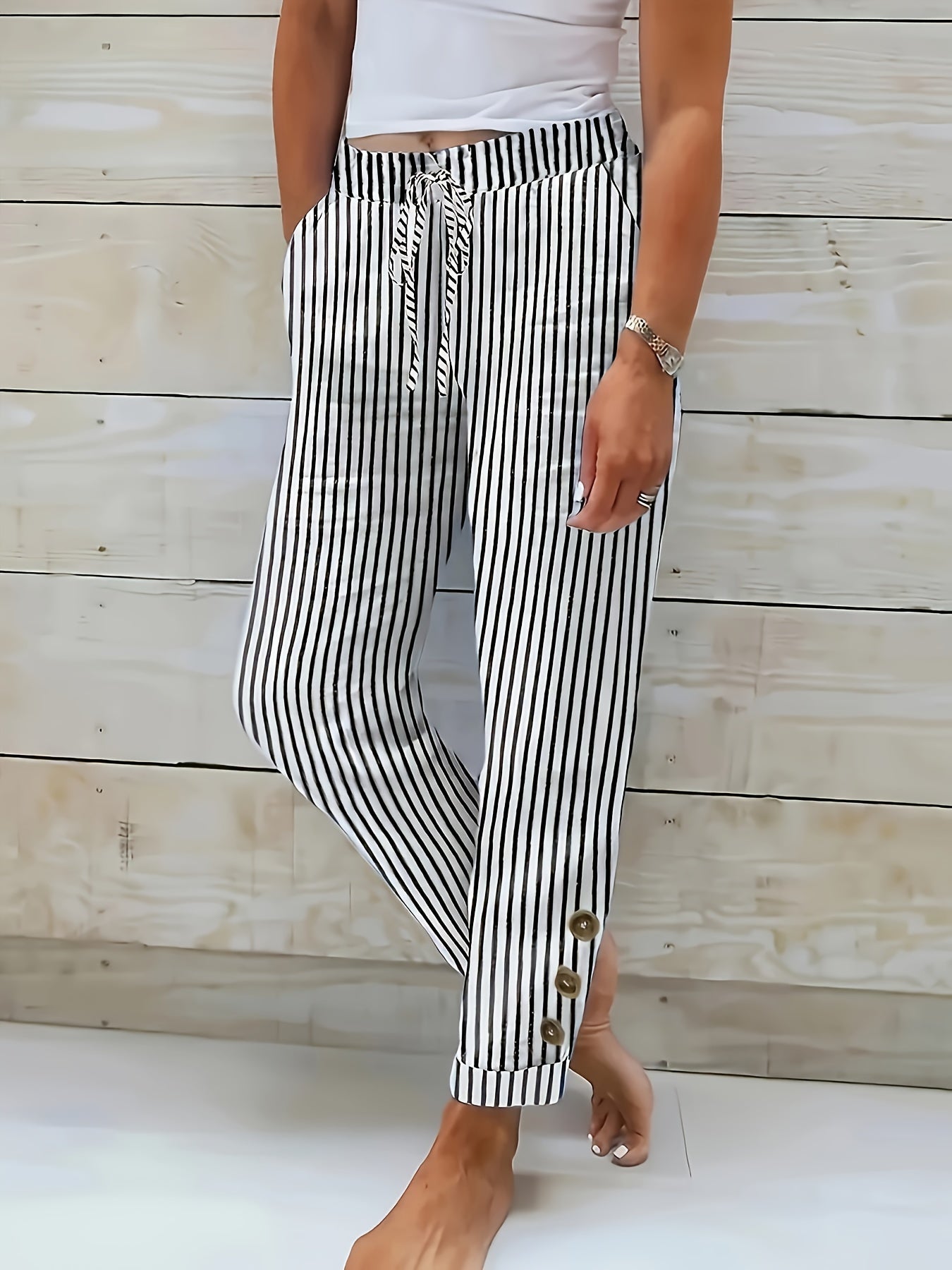 Pantalón Verano Mujer Tejido Transpirable Cintura Elástica - Mavetta