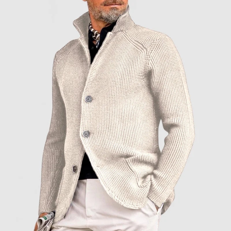 Chaqueta Hombre de Piel Sintética Elegante con Solapas