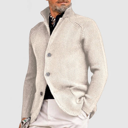 Chaqueta Hombre de Piel Sintética Elegante con Solapas