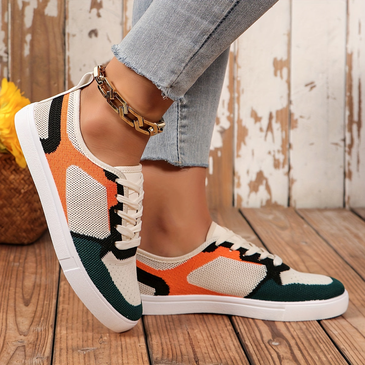 Zapatillas Mujer de Malla Deportivas con Cordones