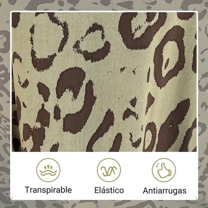 Vestido Safari Mujer Estampado Animal Corte Chic