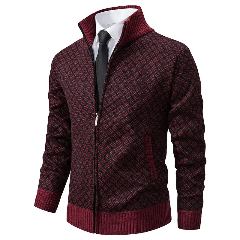 Jersey hombre con cremallera diseño estampado clásico