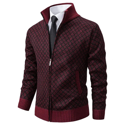Jersey hombre con cremallera diseño estampado clásico