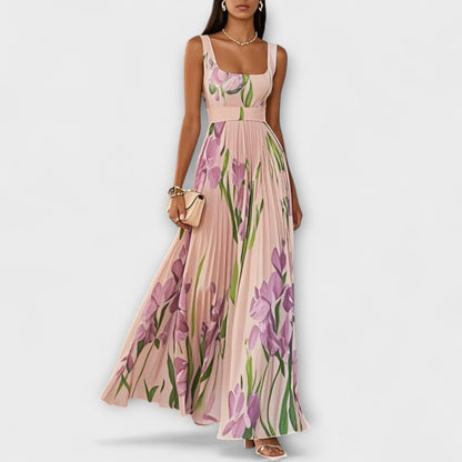 Vestido maxi mujer sin mangas estampado floral fluido