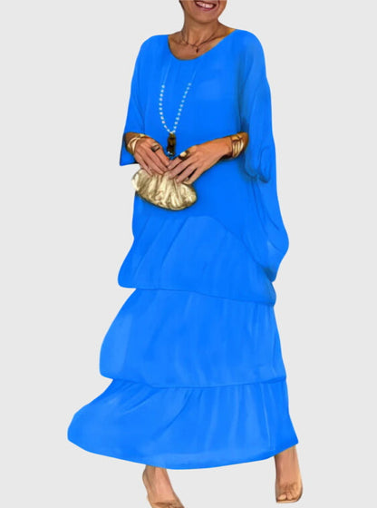 Vestido maxi mujer fluido falda amplia ligero verano