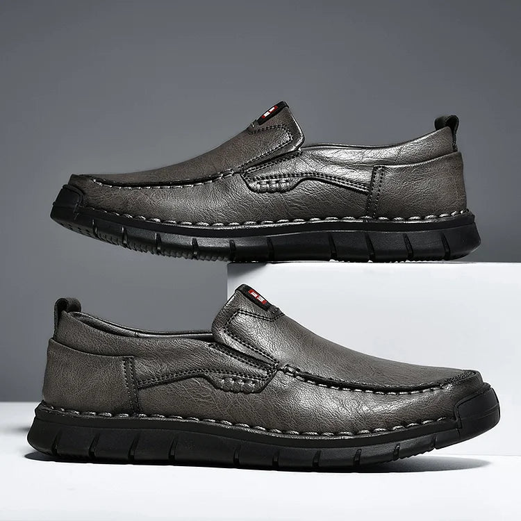 Zapatos Hombre de Cuero Sin Cordones Elegantes y Practicos