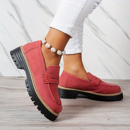 Mocasines Mujer Diseño Retro Suela Gruesa Comodos