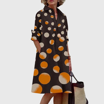 Vestido Mujer Ligero Algodón Cuello Camisero Botones Bolsillos