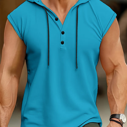 Camisa sin mangas hombre tejido transpirable con capucha