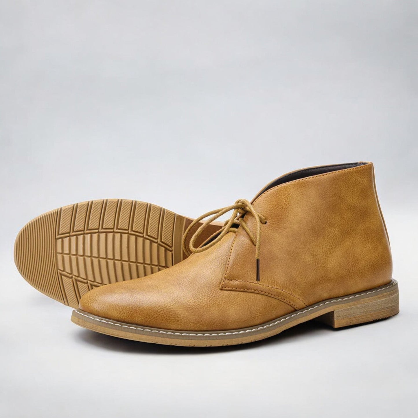 Botines Chukka Hombre Cuero Cordones Casual Elegante