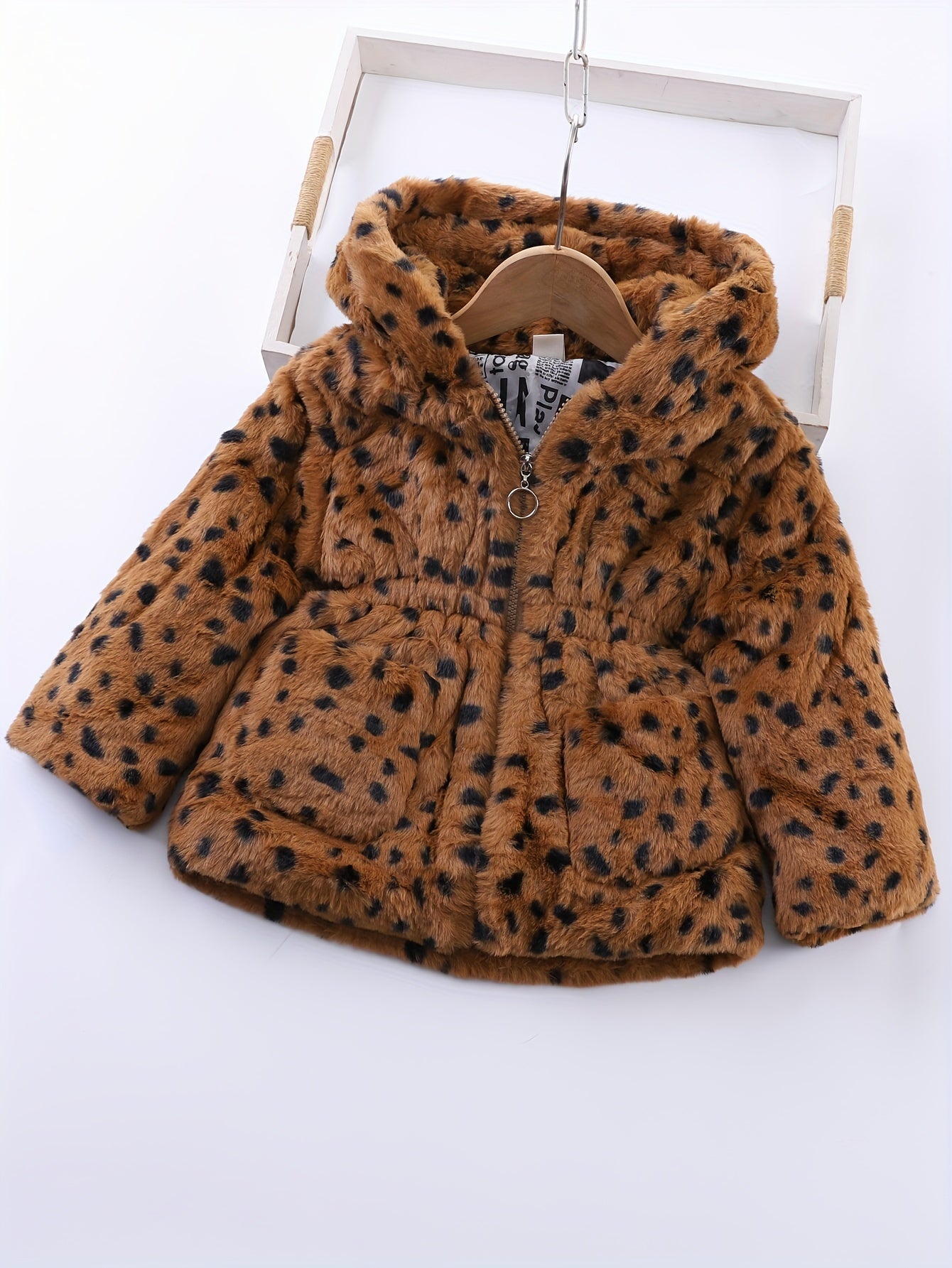Chaqueta Forro Polar Niña con Capucha Estampado Animal