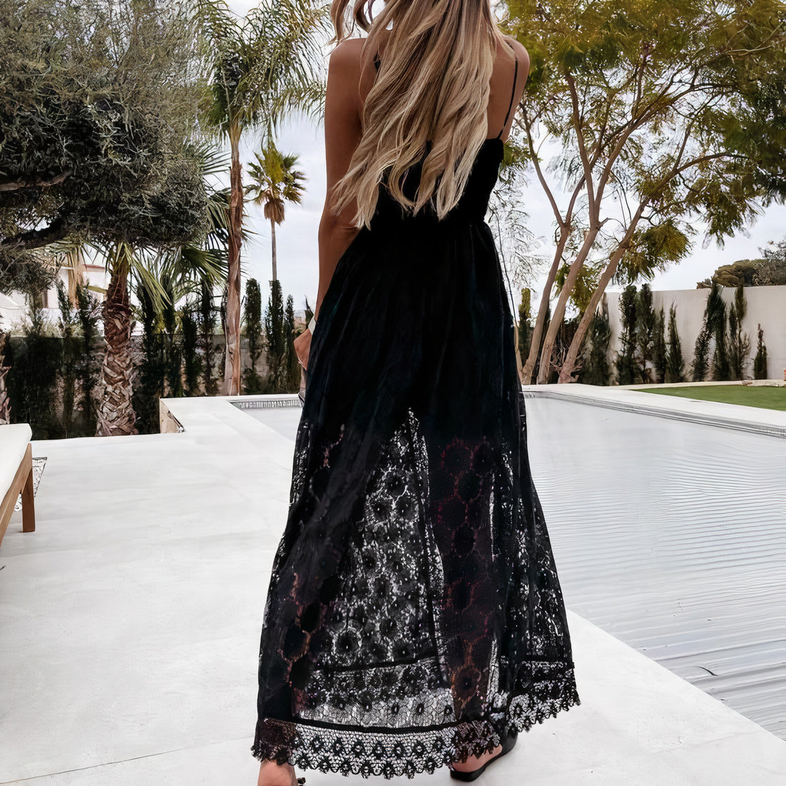Vestido Mini Mujer Ligero Escote en V Estilo Veraniego