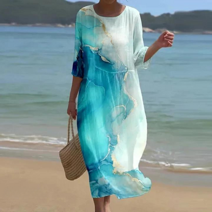 Vestido veraniego mujer Algodón Cuello Redondo Corte Holgado - Mavetta