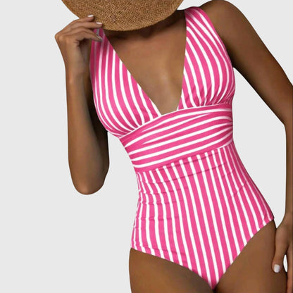 Bañador Mujer una Pieza Escote Cuadrado Relleno Estilo Retro