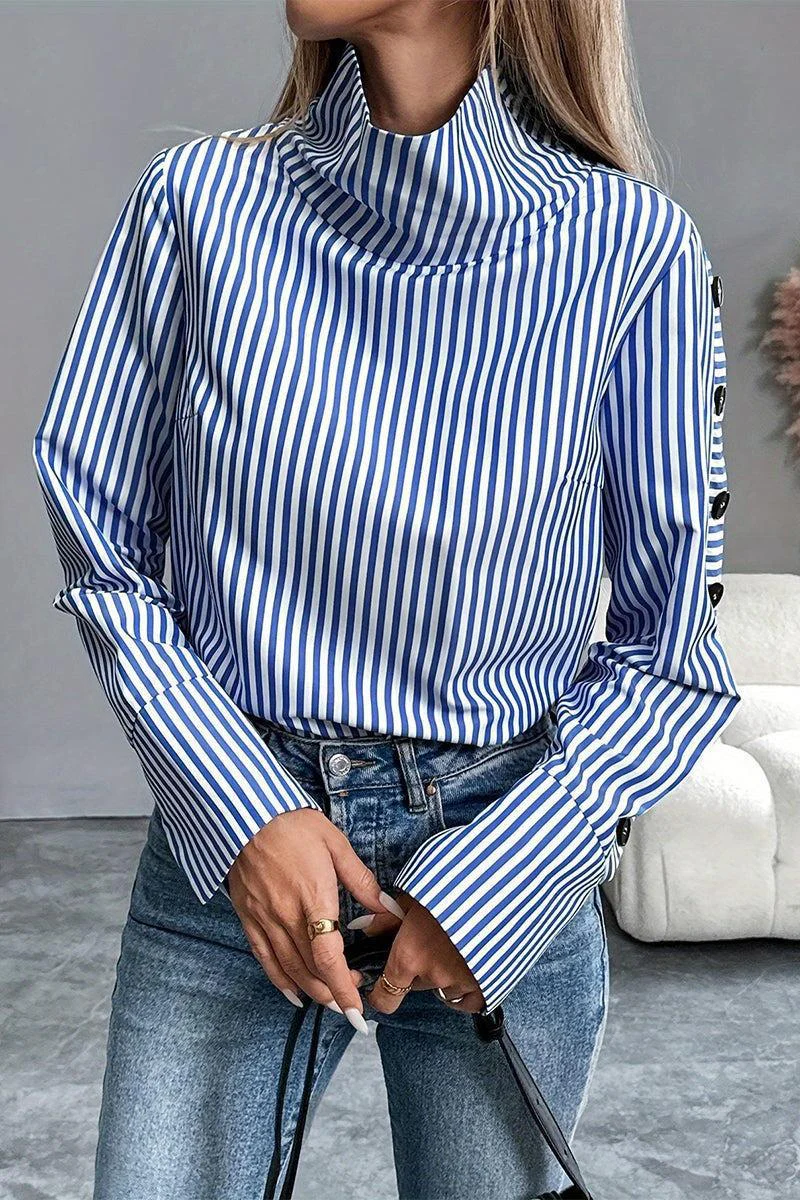 Blusa Mujer Cuello Alto Tejido Ligero Ajuste Regular