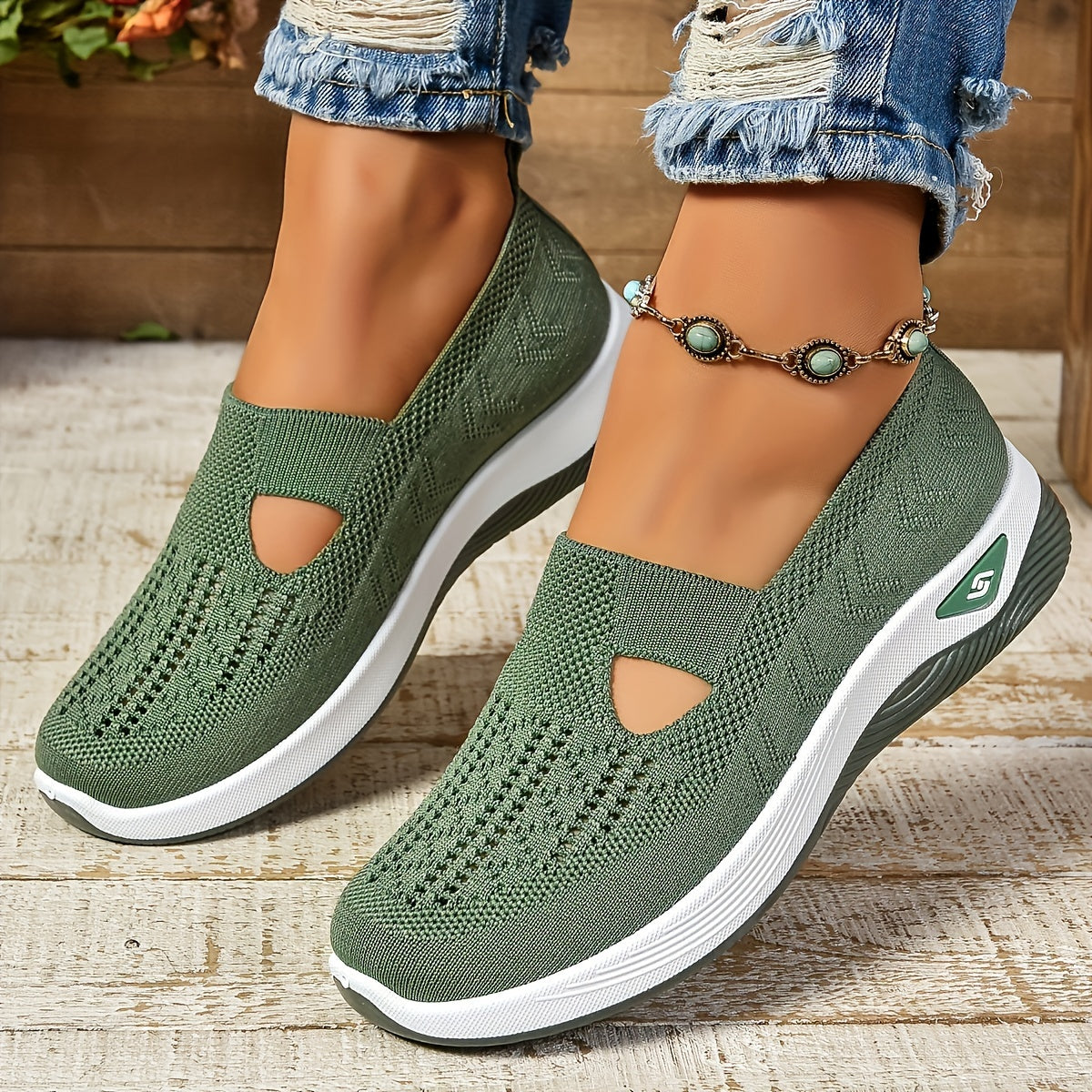 Zapatillas Mujer Slip-on Cuña Ligera Transpirables