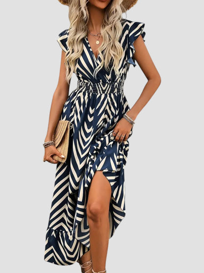 Vestido Mujer Verano Escote en V Estampado Grafico - Mavetta