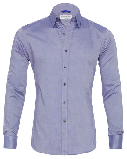 Camisa Hombre Manga Larga Cremallera Cuello Clásico