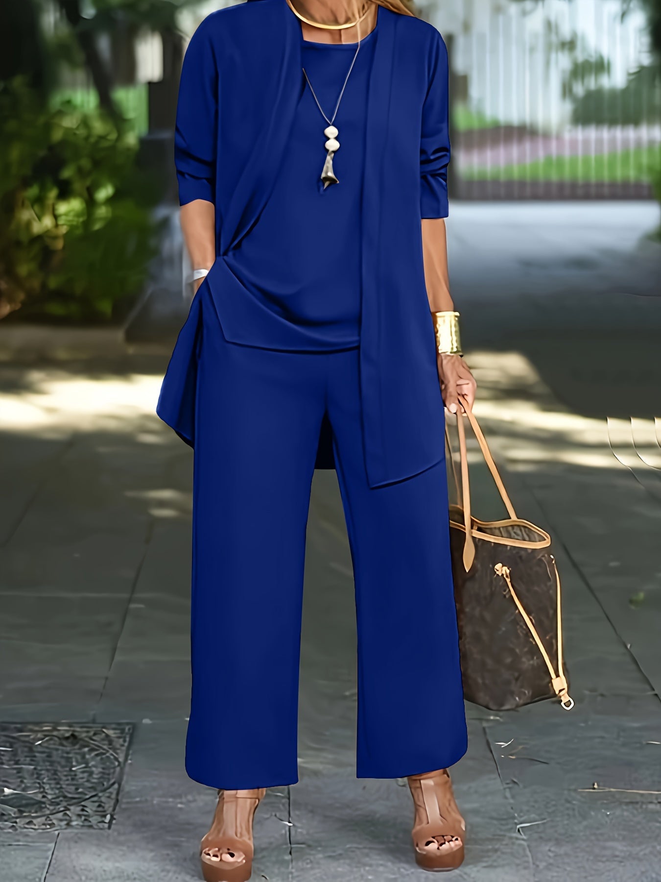 Conjunto Mujer de Tres Piezas Blazer y Pantalón