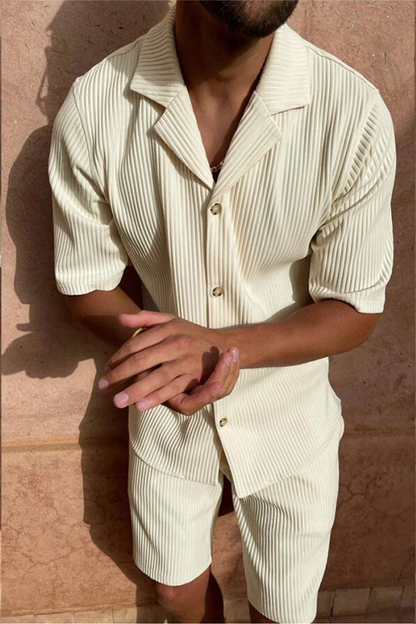 Conjunto Hombre Camisa Manga Corta y Pantalones Cortos