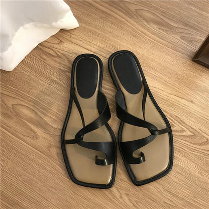 Sandalias Mujer Verano con Anillo en Dedo Exterior