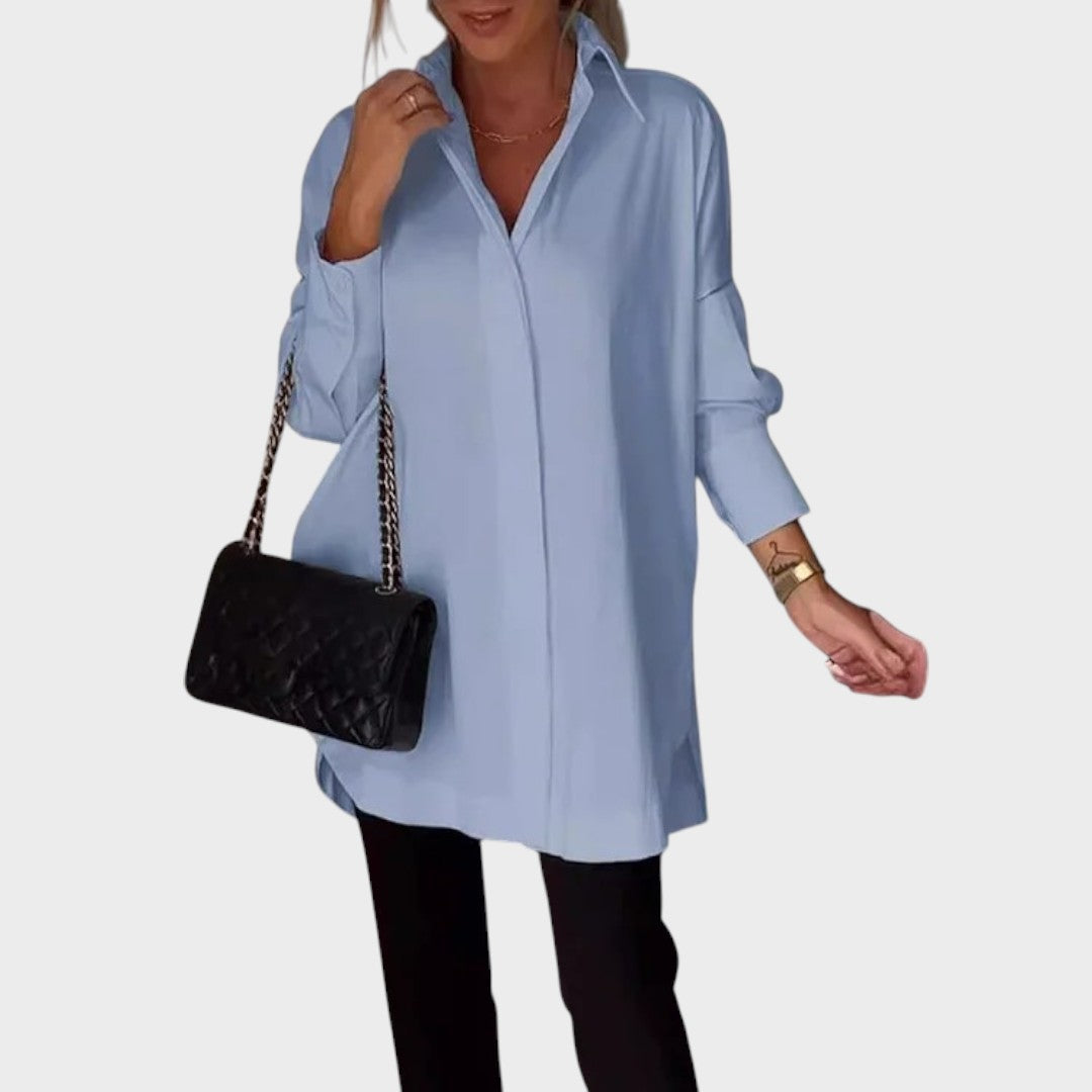 Camisa Mujer Algodón Oversize Cuello Clásico Ligera