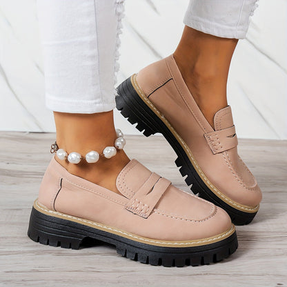 Mocasines Mujer Diseño Retro Suela Gruesa Comodos