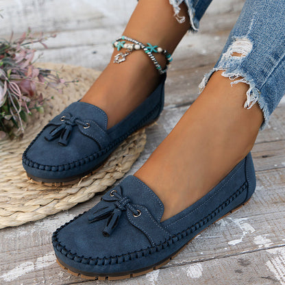 Mocasines Mujer de Piel con Lazo Suela Flexible - Mavetta