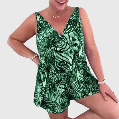 Vestido de baño mujer Escote en V Diseño fluido