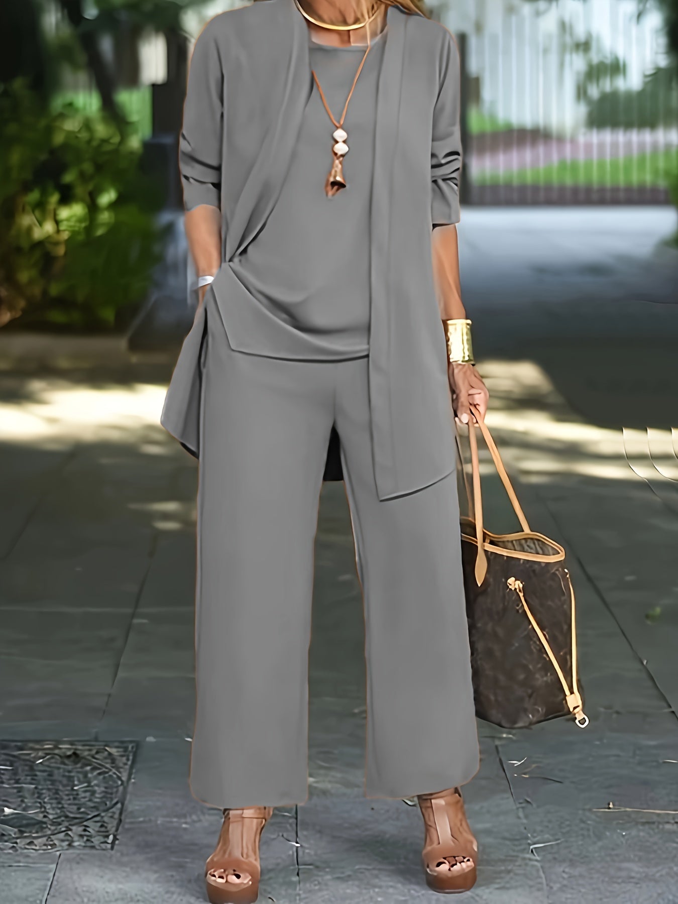 Conjunto Mujer de Tres Piezas Blazer y Pantalón