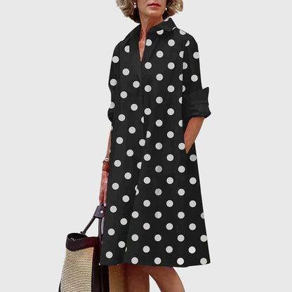 Vestido Mujer Ligero Algodón Cuello Camisero Botones Bolsillos