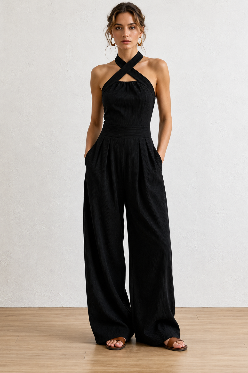 Mono Mujer Escote Cruzado Ajuste Elegante
