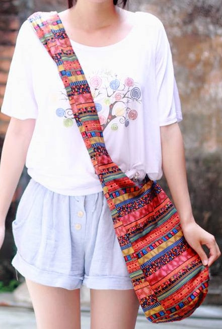 Bolso bandolera mujer de tela estampado bohemio mandala - Mavetta