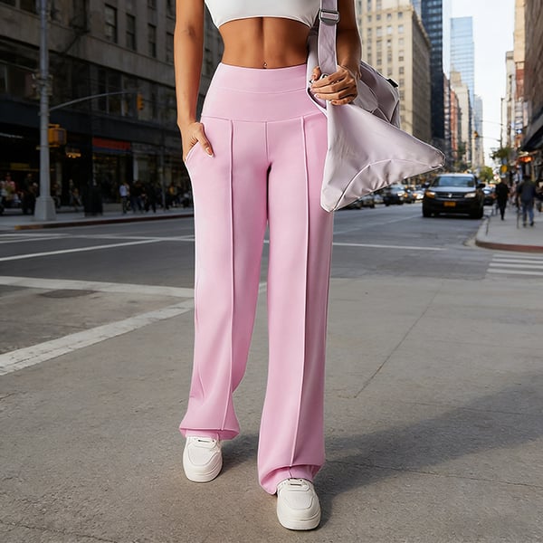 Pantalón recto Mujer de corte amplio