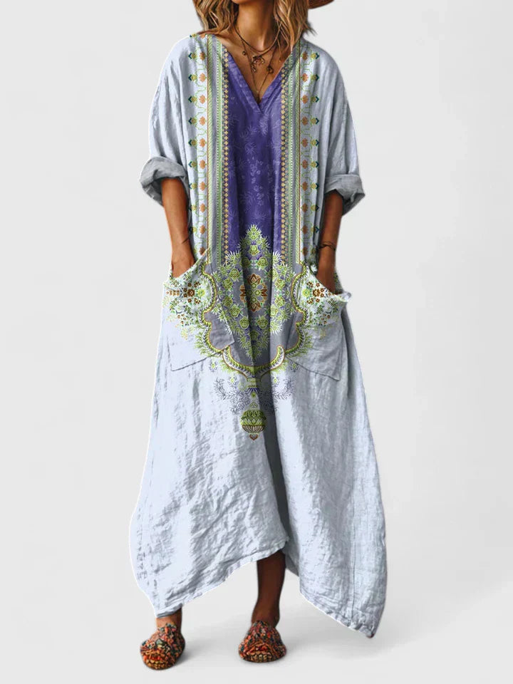Vestido Maxi Mujer Fluido Suelto Estilo Boho