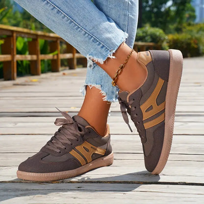 Zapatillas Retro Mujer con Cordones Suela Plana