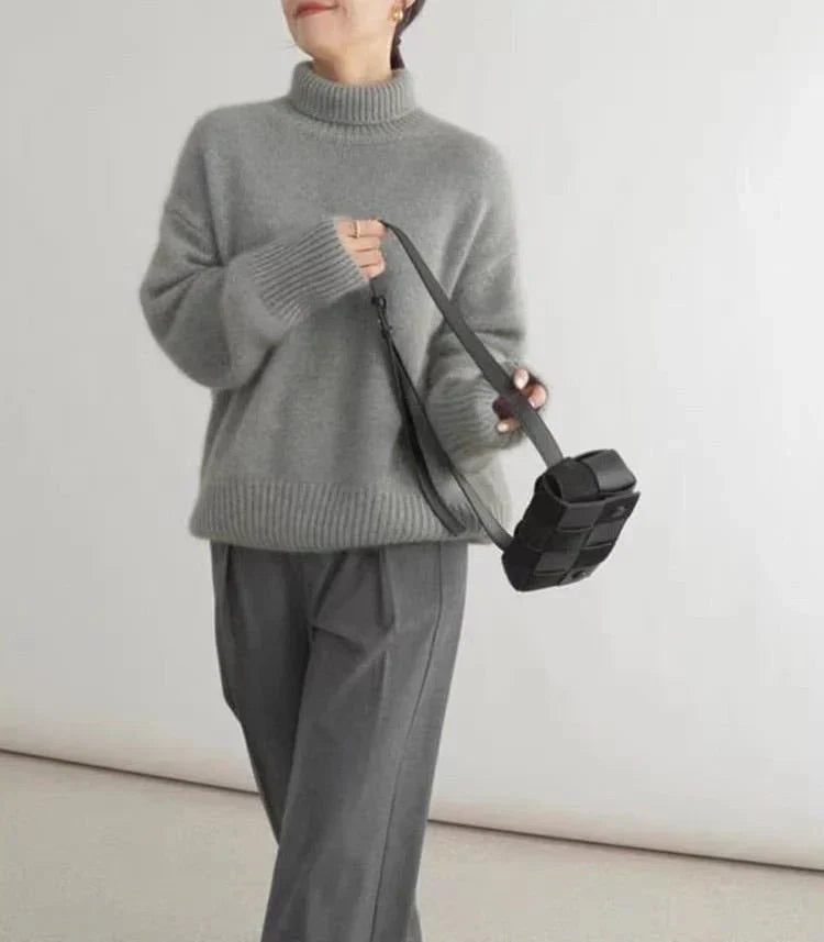 Jersey Mujer de Cachemir Cuello Alto Corte Atemporal