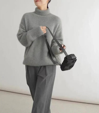 Jersey Mujer de Cachemir Cuello Alto Corte Atemporal