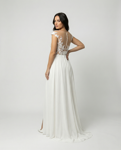 Vestido largo mujer de encaje maternidad maxi
