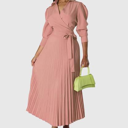 Vestido midi mujer plisado tejido suave