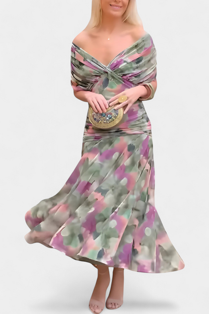 Vestido maxi mujer Escote en V Ajuste fluido