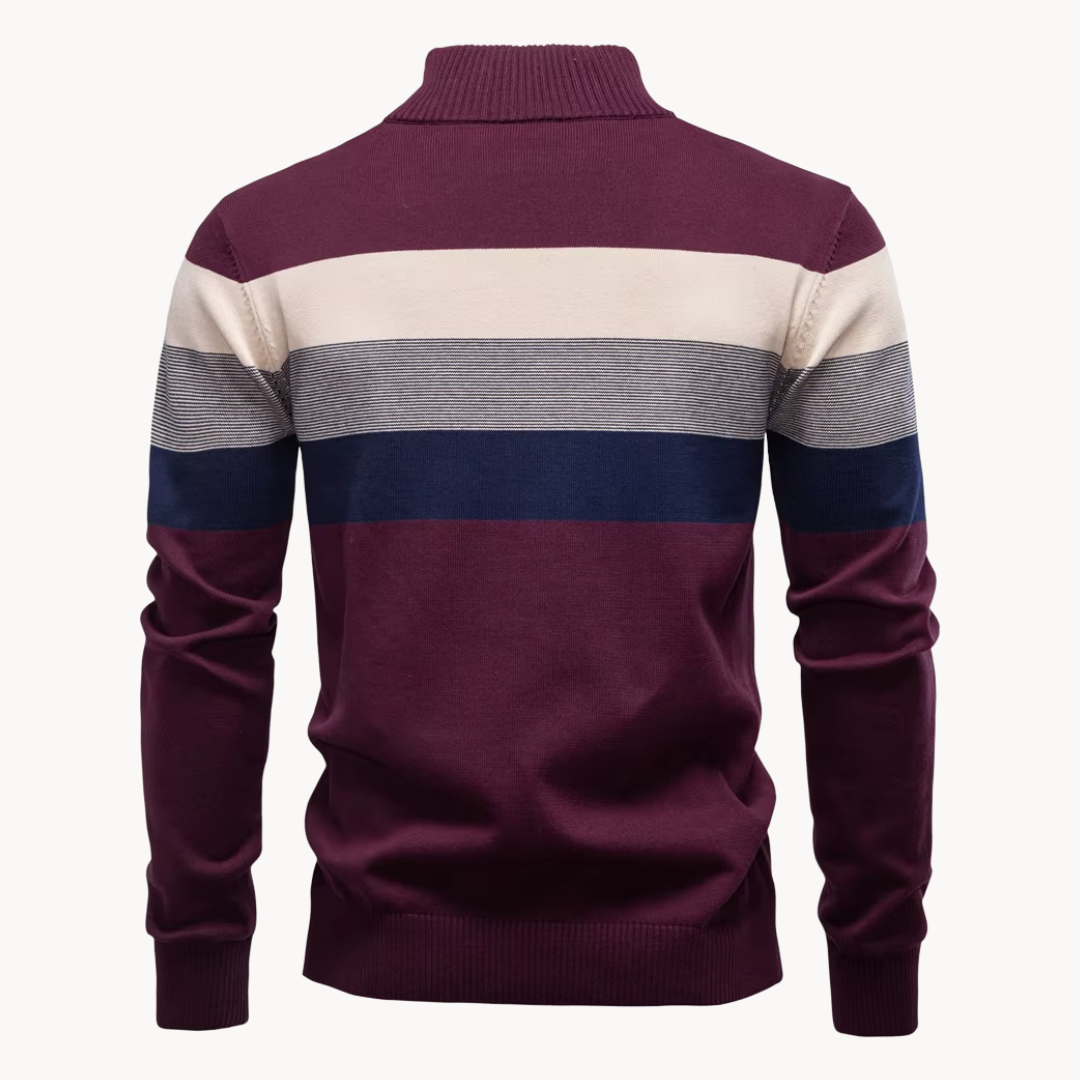 Jersey Hombre con Cremallera Cuello Alto Ajuste Regular