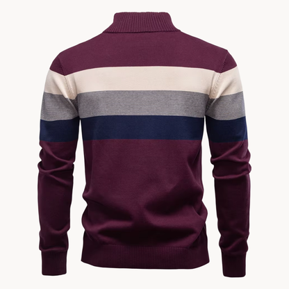 Jersey Hombre con Cremallera Cuello Alto Ajuste Regular