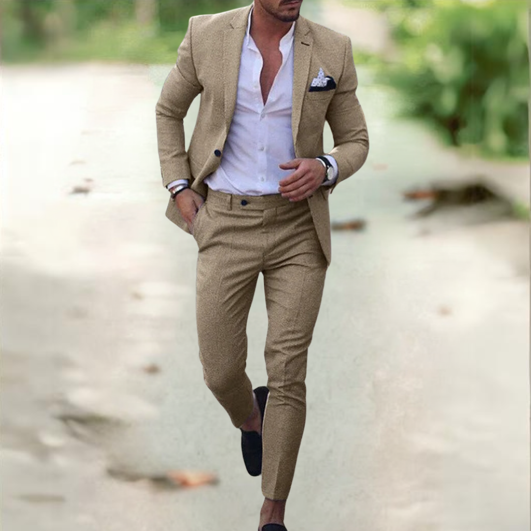 Traje Hombre Dos Piezas Tela Formal Corte Clásico