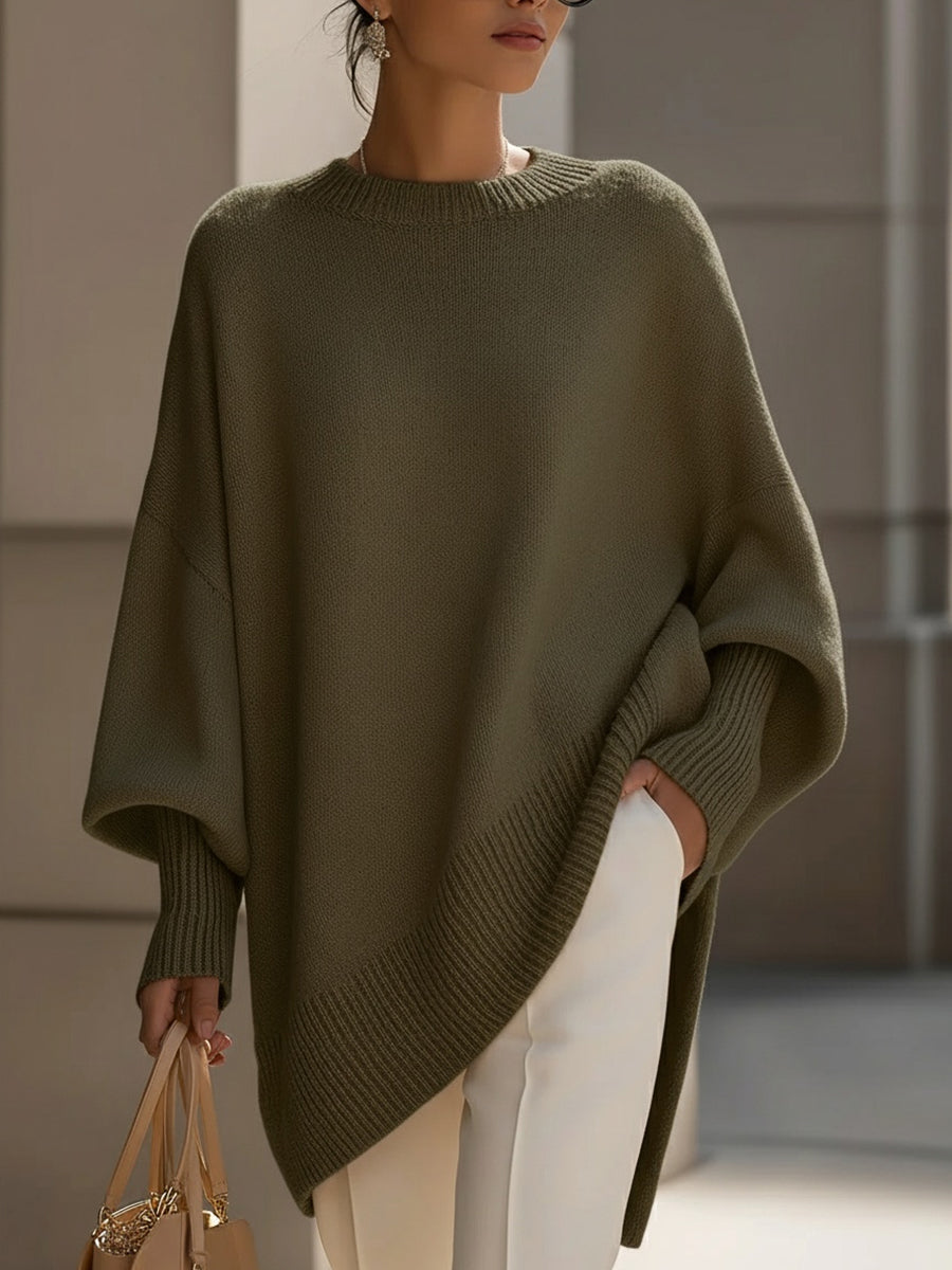 Jersey mujer oversize suave manga ancha corte amplio