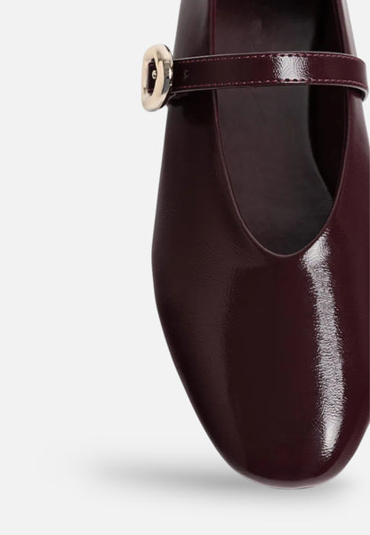 Zapatos Mary Jane Mujer de Piel Sintética Punta Cuadrada Hebilla