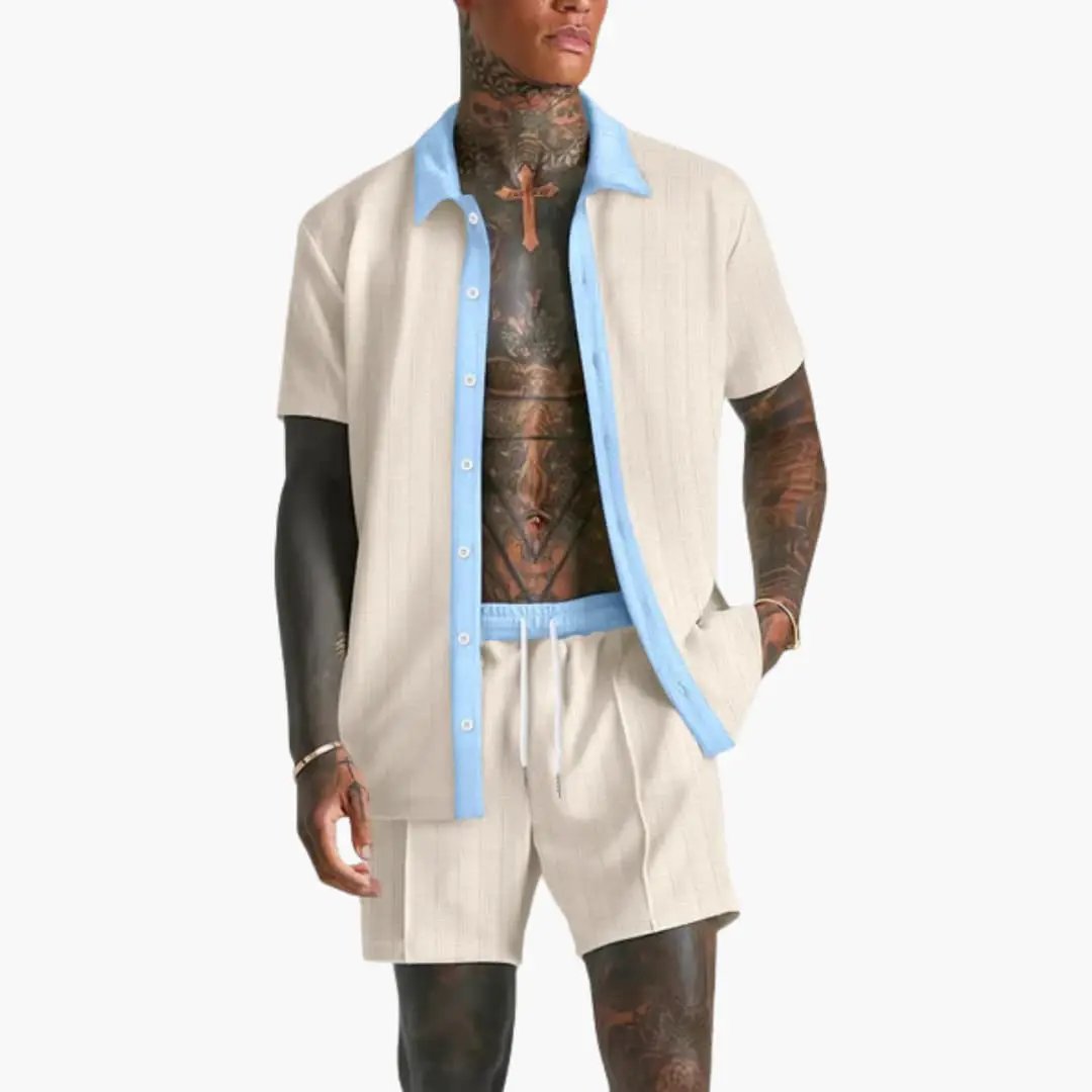 Conjunto verano hombre con shorts y cordón ajustable