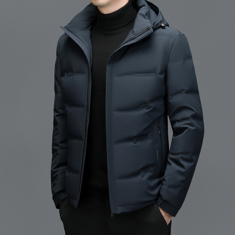 Chaqueta Acolchada Hombre con Capucha Estilo Clásico