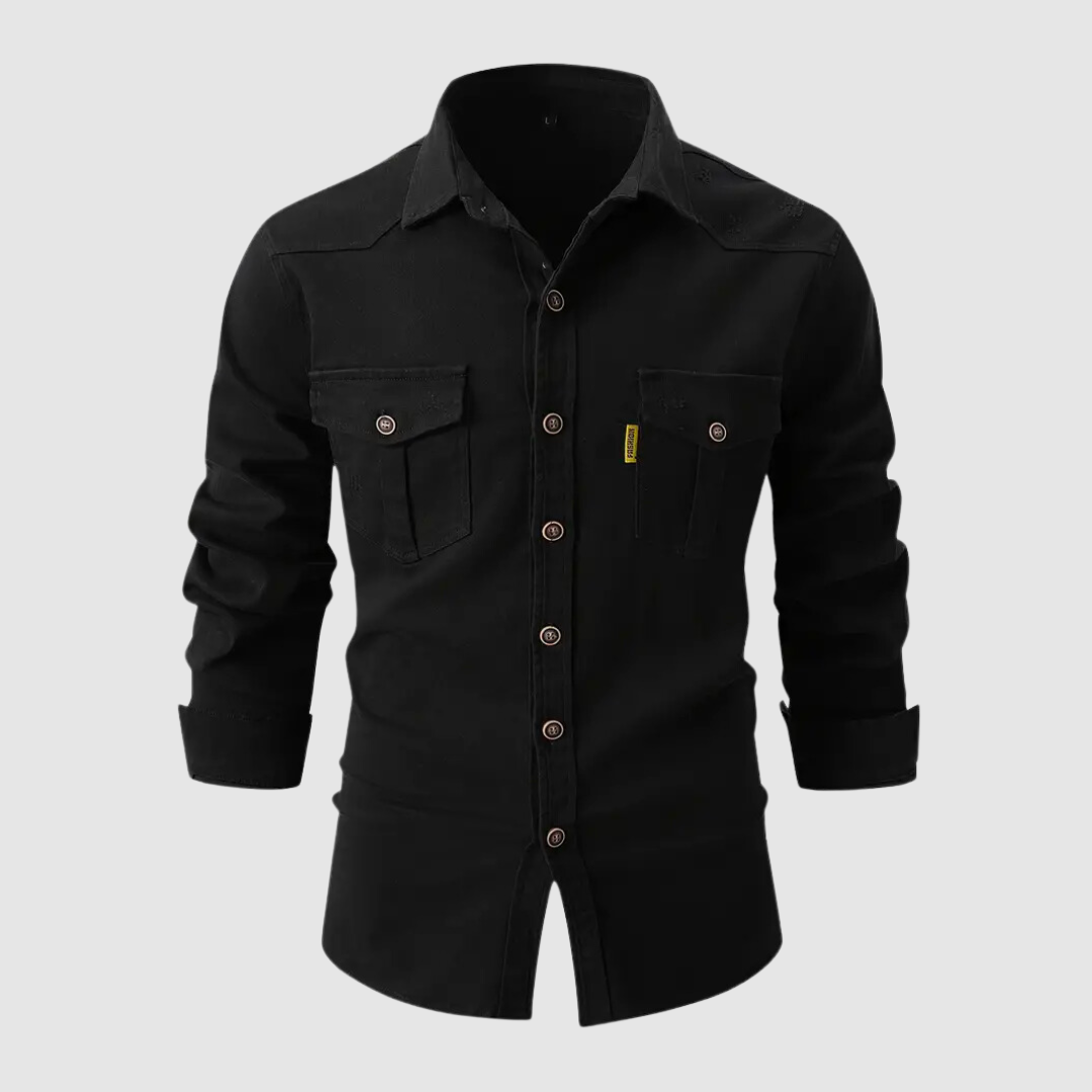 Camisa utility hombre manga larga botones